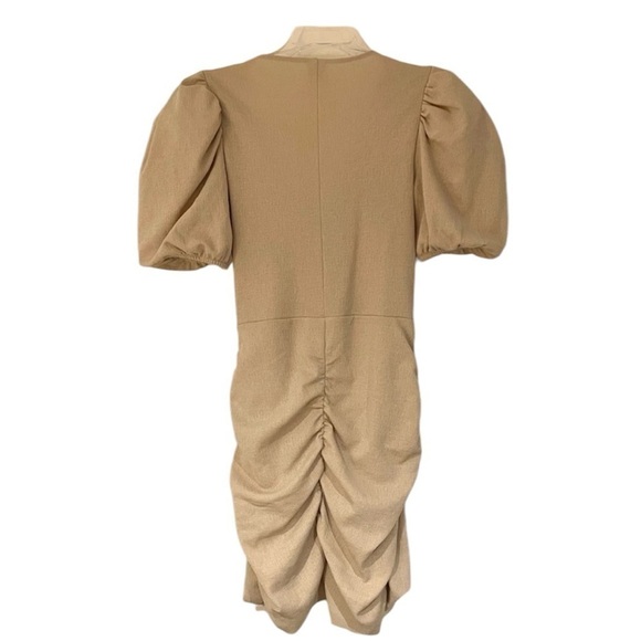 H&M NWOT Ruched Puff-sleeved Wrap Mini Dress - Picture 4 of 6